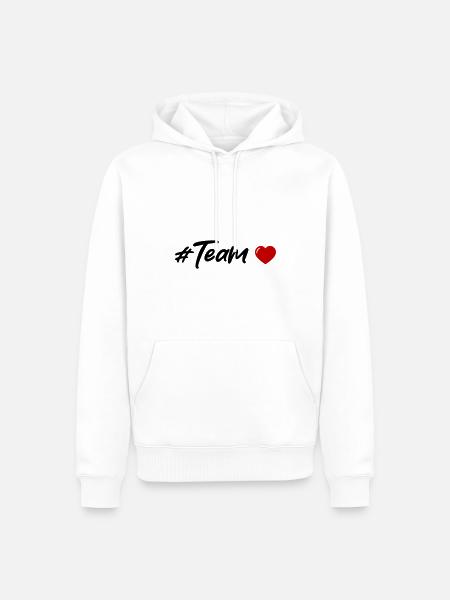 Team Herz - Männer Premium Bio Hoodie - Weiß