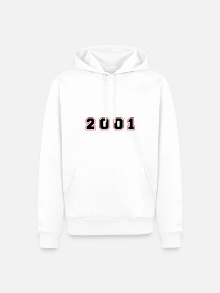 2001 Year Number - Men’s Premium Organic Hoodie - white