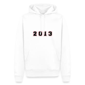 Numéro de l’année 2013 - Sweat à capuche Premium bio Homme - blanc - Devant - Nico (187cm)