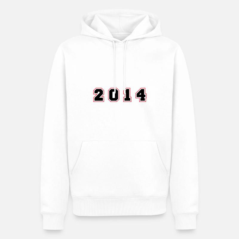 Numéro de l’année 2014 - Sweat à capuche Premium bio Homme - blanc