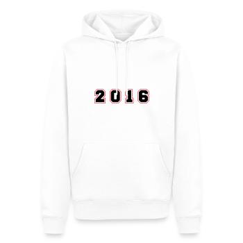 Numéro de l’année 2016 - Sweat à capuche Premium bio Homme - blanc - Devant - Nico (187cm)