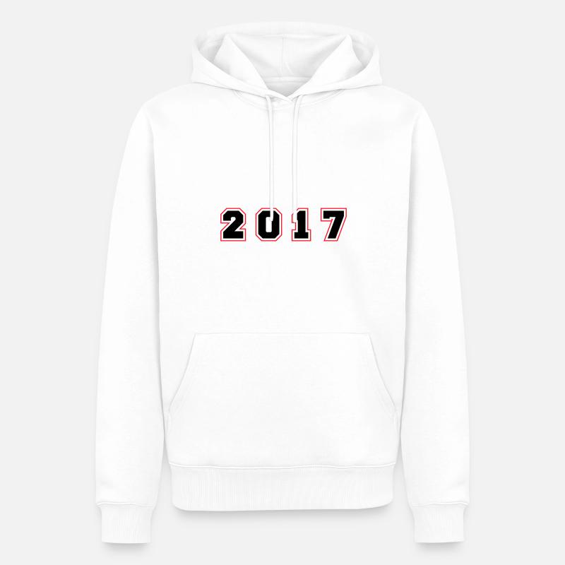Numéro de l’année 2017 - Sweat à capuche Premium bio Homme - blanc