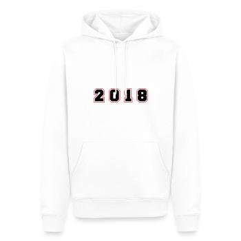 2018 Year Number - Men’s Premium Organic Hoodie - white - Front - Nico (187cm)