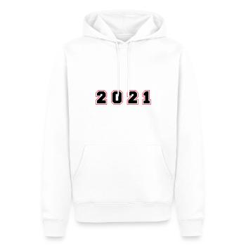 Numéro de l’année 2021 - Sweat à capuche Premium bio Homme - blanc - Devant - Nico (187cm)