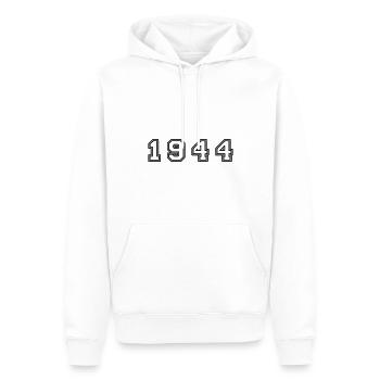 Numéro de l’année 1944 - Sweat à capuche Premium bio Homme - blanc - Devant - Nico (187cm)