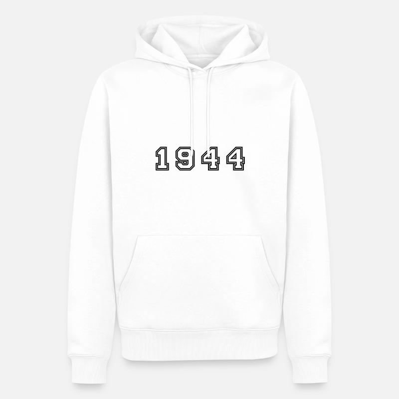 Numéro de l’année 1944 - Sweat à capuche Premium bio Homme - blanc
