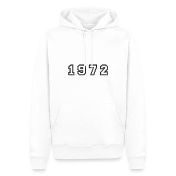 Numéro de l’année 1972 - Sweat à capuche Premium bio Homme - blanc - Devant - Nico (187cm)