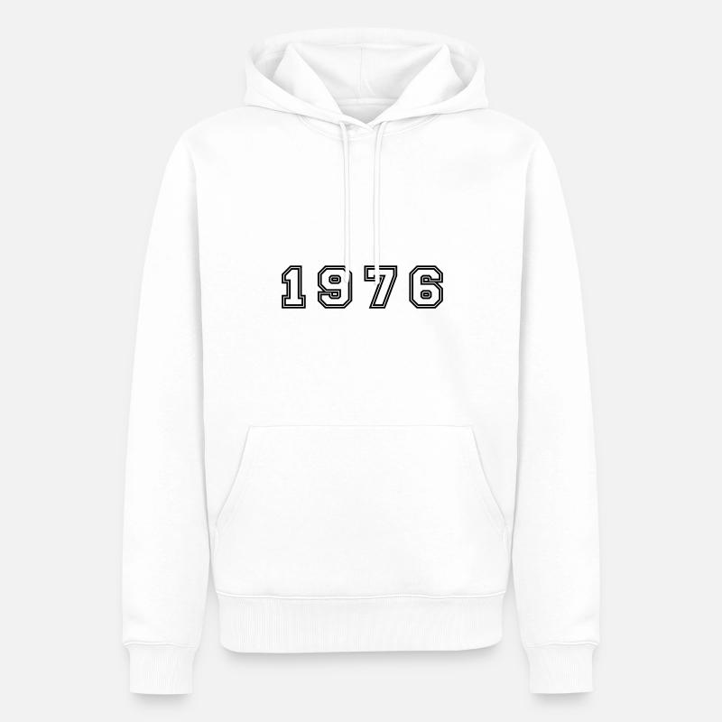 Numéro de l’année 1976 - Sweat à capuche Premium bio Homme - blanc