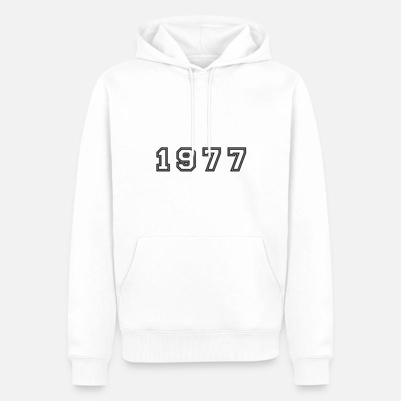 Numéro de l’année 1977 - Sweat à capuche Premium bio Homme - blanc