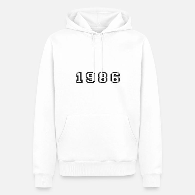 Numéro de l’année 1986 - Sweat à capuche Premium bio Homme - blanc