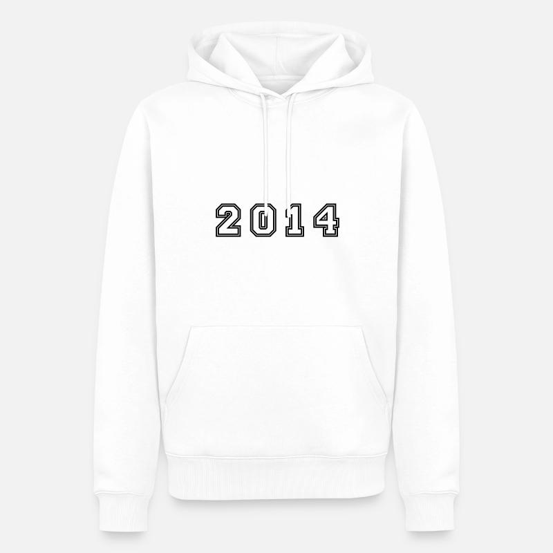 Numéro de l’année 2014 - Sweat à capuche Premium bio Homme - blanc