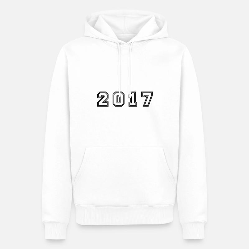 Numéro de l’année 2017 - Sweat à capuche Premium bio Homme - blanc