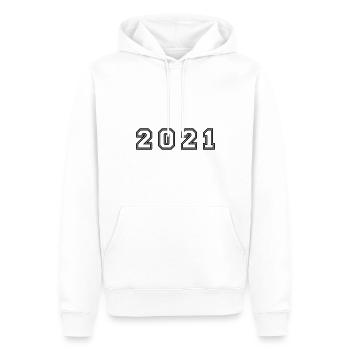 Numéro de l’année 2021 - Sweat à capuche Premium bio Homme - blanc - Devant - Nico (187cm)