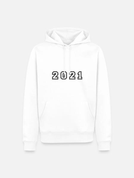 2021 Year Number - Men’s Premium Organic Hoodie - white