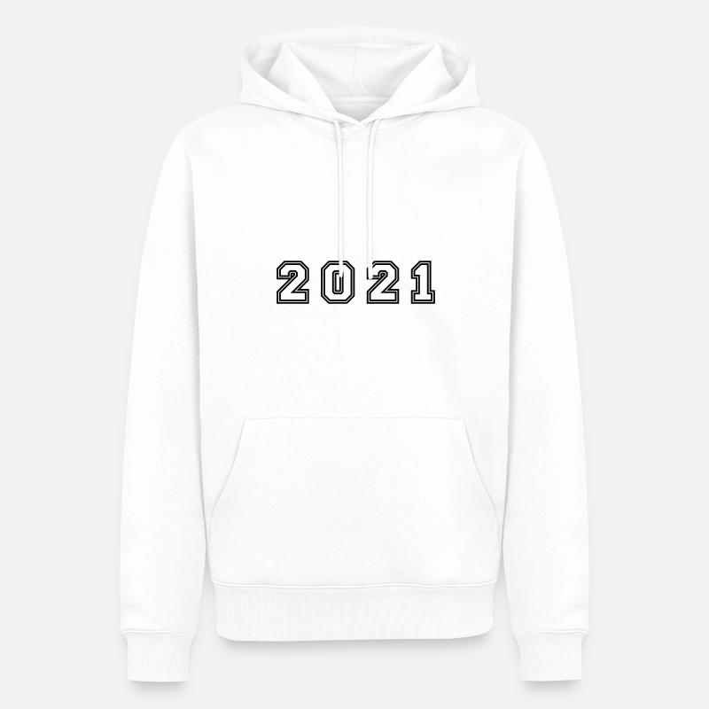 Numéro de l’année 2021 - Sweat à capuche Premium bio Homme - blanc