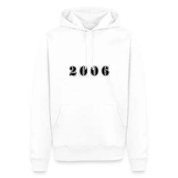 Anniversaire 2006 - Sweat à capuche Premium bio Homme - blanc - Devant - Nico (187cm)