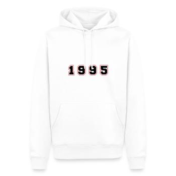 1995 Jahr Zahl - Männer Premium Bio Hoodie - Weiß - Vorne - Nico (187cm)