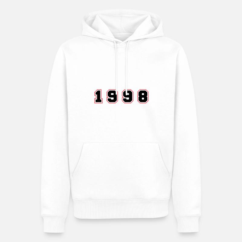 Numéro de l’année 1998 - Sweat à capuche Premium bio Homme - blanc
