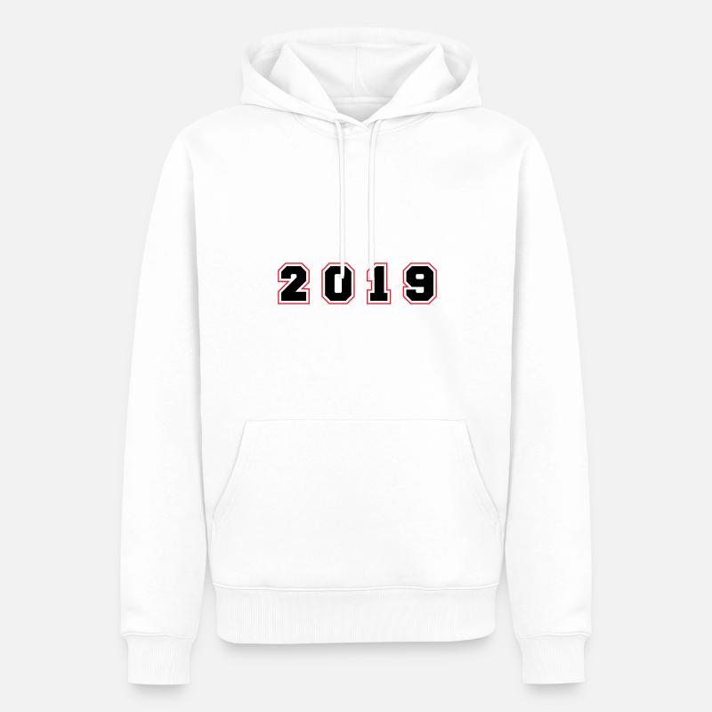Numéro de l’année 2019 - Sweat à capuche Premium bio Homme - blanc
