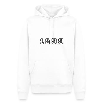 Numéro de l’année 1999 - Sweat à capuche Premium bio Homme - blanc - Devant - Nico (187cm)
