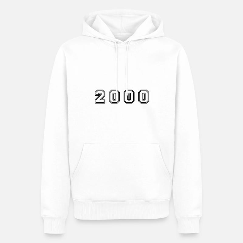 Numéro de l’année 2000 - Sweat à capuche Premium bio Homme - blanc