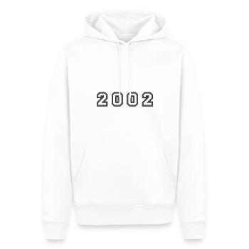 Numéro de l’année 2002 - Sweat à capuche Premium bio Homme - blanc - Devant - Nico (187cm)