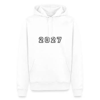 Numéro de l’année 2027 - Sweat à capuche Premium bio Homme - blanc - Devant - Nico (187cm)