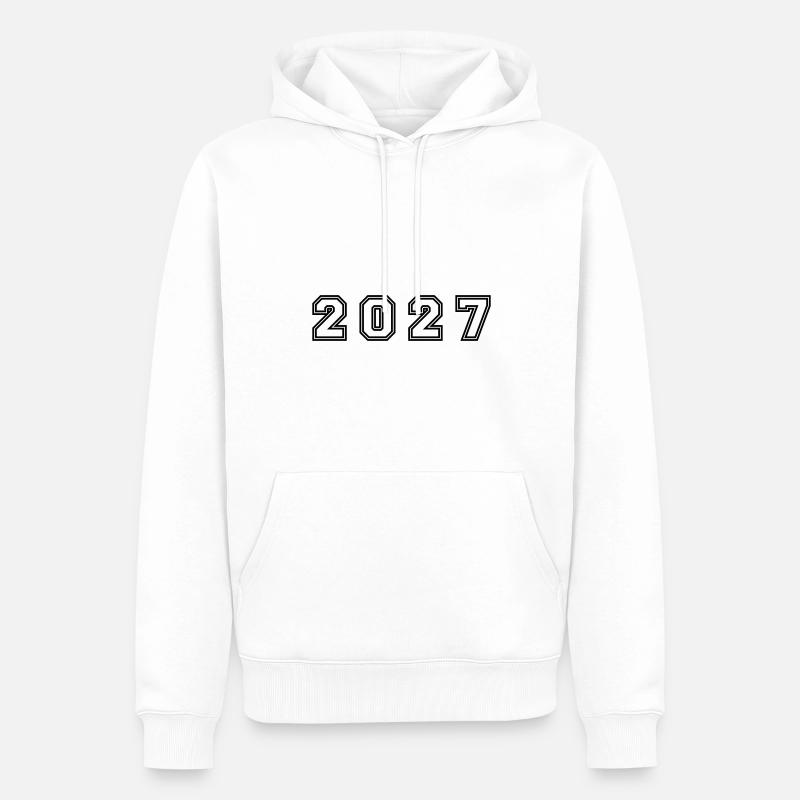 Numéro de l’année 2027 - Sweat à capuche Premium bio Homme - blanc