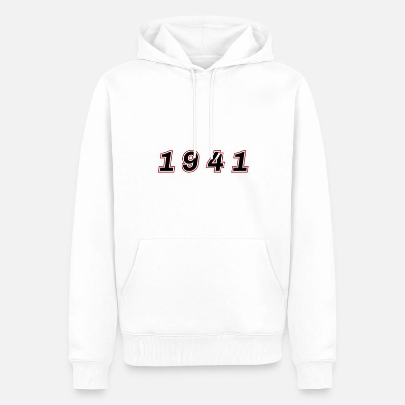 Numéro de l’année 1941 - Sweat à capuche Premium bio Homme - blanc