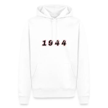 Numéro de l’année 1944 - Sweat à capuche Premium bio Homme - blanc - Devant - Nico (187cm)