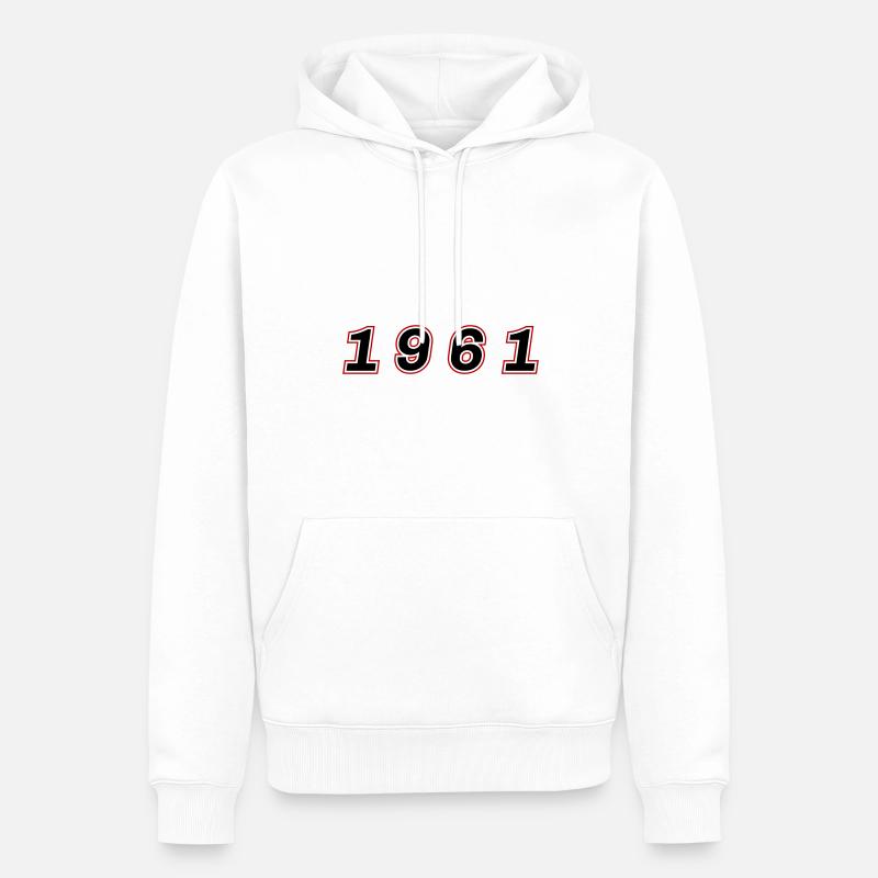 Numéro de l’année 1961 - Sweat à capuche Premium bio Homme - blanc