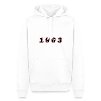 1963 Jahr Zahl - Männer Premium Bio Hoodie - Weiß - Vorne - Nico (187cm)