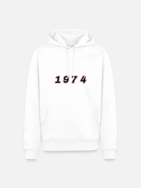 1974 Year Number - Men’s Premium Organic Hoodie - white