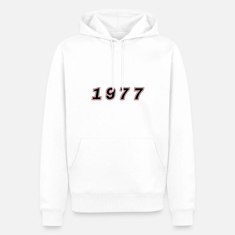 Numéro de l’année 1977 - Sweat à capuche Premium bio Homme - blanc