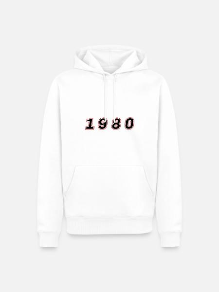 1980 Year Number - Men’s Premium Organic Hoodie - white