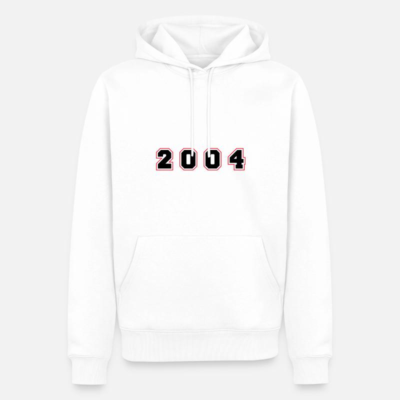 Numéro de l’année 2004 - Sweat à capuche Premium bio Homme - blanc