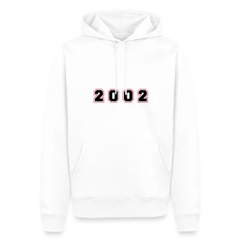 Numéro de l’année 2002 - Sweat à capuche Premium bio Homme - blanc - Devant - Nico (187cm)