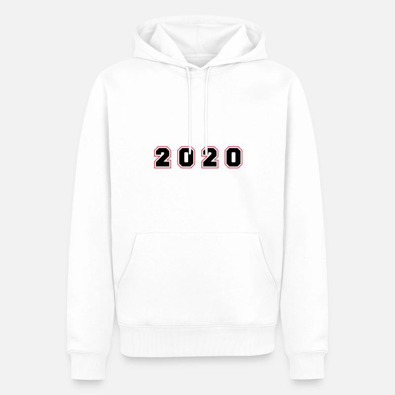 Numéro de l’année 2020 - Sweat à capuche Premium bio Homme - blanc