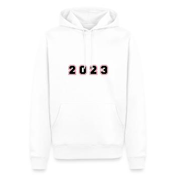 2023 Jahr Zahl - Männer Premium Bio Hoodie - Weiß - Vorne - Nico (187cm)