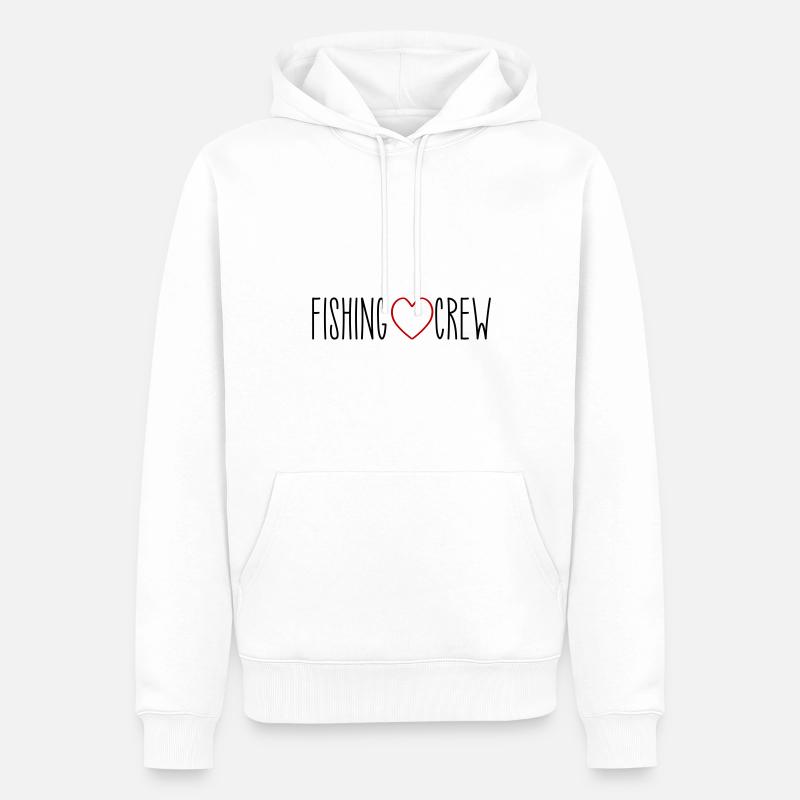 Coeur de l’escouade de pêche - Sweat à capuche Premium bio Homme - blanc