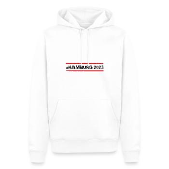 Hamburg 2023 - Männer Premium Bio Hoodie - Weiß - Vorne - Nico (187cm)