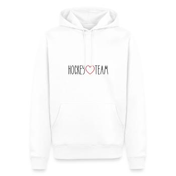Cœur de l’équipe de hockey - Sweat à capuche Premium bio Homme - blanc - Devant - Nico (187cm)