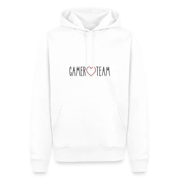 Cœur de l’équipe des joueurs - Sweat à capuche Premium bio Homme - blanc - Devant - Nico (187cm)