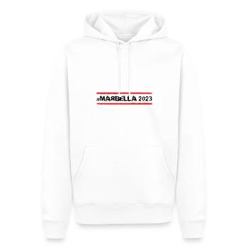 Marbella 2023 - Männer Premium Bio Hoodie - Weiß - Vorne - Nico (187cm)