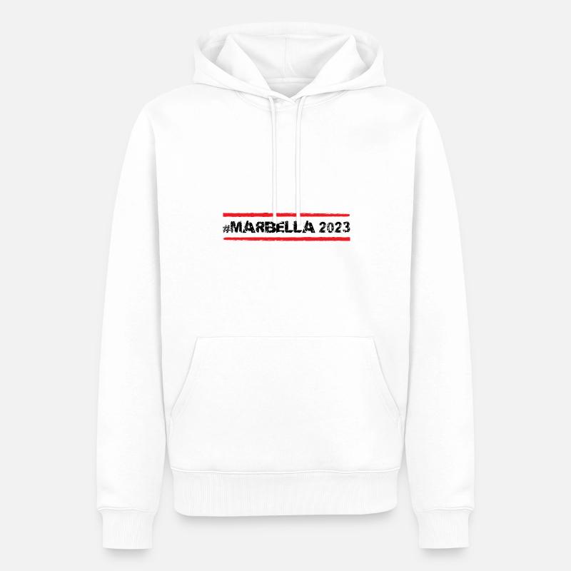 Marbella 2023 - Sweat à capuche Premium bio Homme - blanc