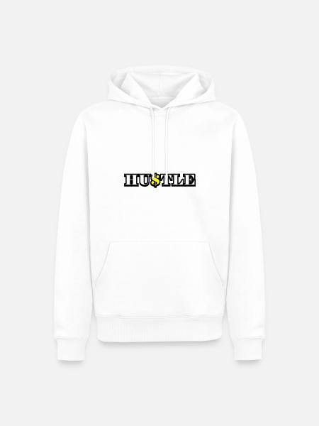 Hustle Quota - Men’s Premium Organic Hoodie - white