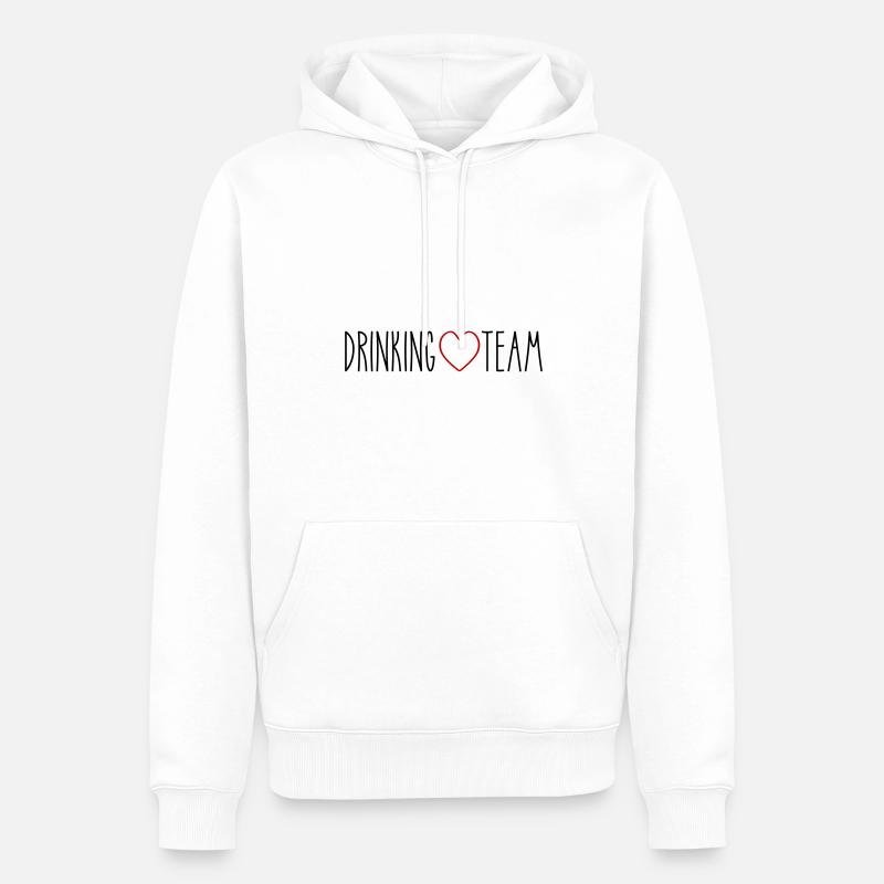 Drinking Team Herz - Männer Premium Bio Hoodie - Weiß