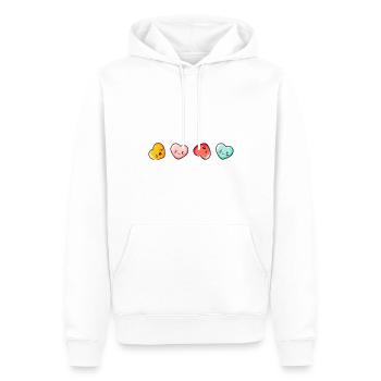 Coeurs Amour Comic Amour - Sweat à capuche Premium bio Homme - blanc - Devant - Nico (187cm)