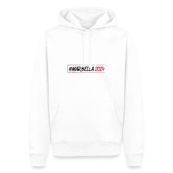 Marbella 2024 - Männer Premium Bio Hoodie - Weiß - Vorne - Nico (187cm)