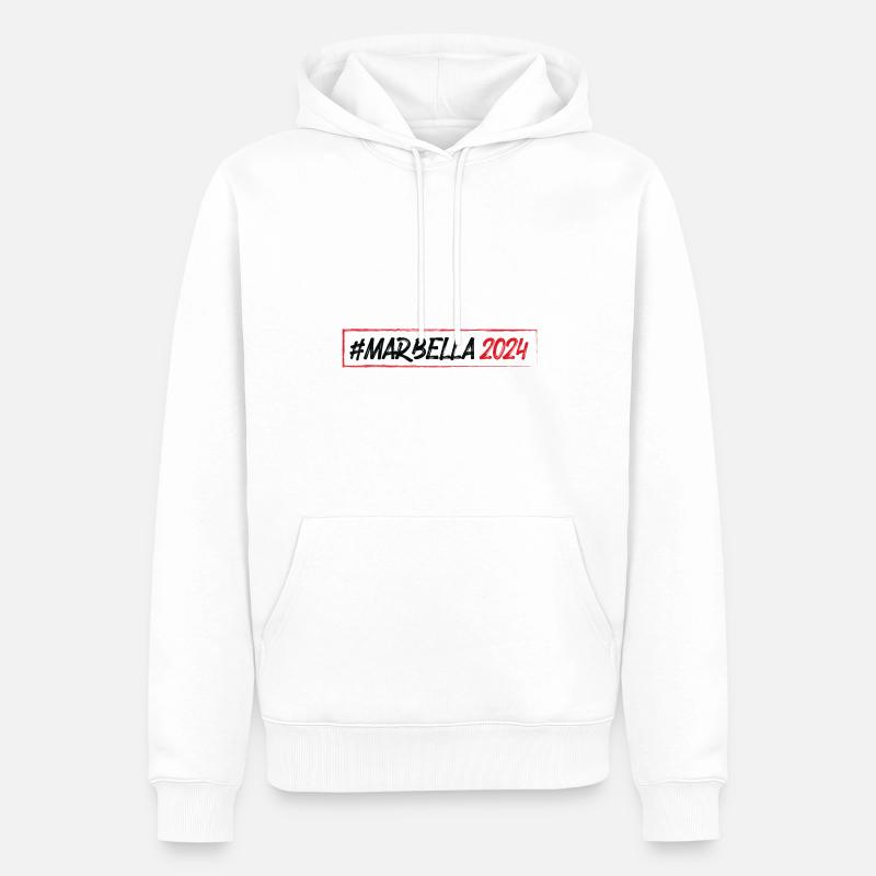 Marbella 2024 - Sweat à capuche Premium bio Homme - blanc